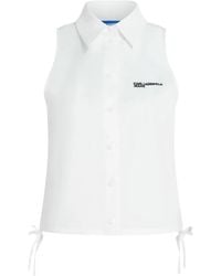 KARL LAGERFELD - Blusa con detalle de lazo - Lyst