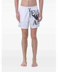 Emporio Armani - Logo-Print Swim Shorts - Lyst