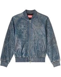 DIESEL - L-Cobb Leather Bomber Jacket - Lyst