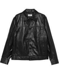 Pence - Button-Fastening Leather Jacket - Lyst