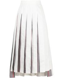 Thom Browne - High-waisted Pleated Skirt - Lyst