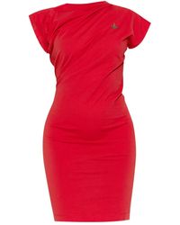Vivienne Westwood - Asymmetrische Mini-Jurk Met Geborduurde Orb - Lyst