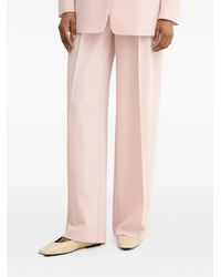 BOSS - Pleated Belted Straight Trousers - Lyst
