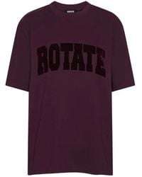 ROTATE BIRGER CHRISTENSEN - Jersey Oversized T-Shirt Bordeaux - Lyst