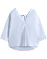 Ecoalf - V-Neck Gathered-Back Shirt - Lyst