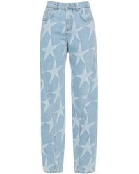 Mugler - Star-print Low-rise Tapered Jeans - Lyst