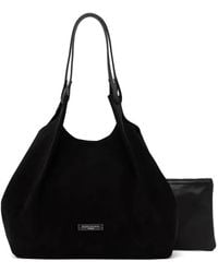Gianni Chiarini - Large Dua Suede-Finish Logo-Patch Tote Bag - Lyst