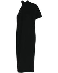 ‎Taller Marmo - Midi-Jurk Met Hoge Hals En Asymmetrische Mouwen - Lyst