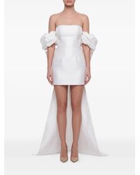 POST MERIDIEM - Bow-Back Puff-Sleeve Mini Dress - Lyst