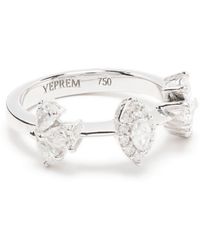 YEPREM - Anello in oro bianco 18kt con diamanti - Lyst