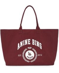 Anine Bing - Leo Canvas Tote Collegiate - Lyst