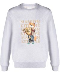 Maison Kitsuné - Fox-print Jersey Sweatshirt - Lyst