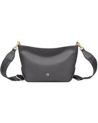 Aigner - Paola Logo-Plaque Grained-Leather Crossbody Bag - Lyst