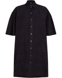 Karl Lagerfeld - Broderie-anglaise Organic Cotton Shirtdress - Lyst