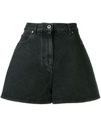 Valentino Printed Logo Denim Shorts - Black