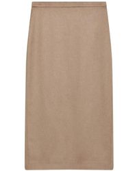 Max Mara - High-Waisted Rear-Slit Midi Skirt - Lyst