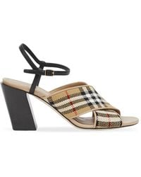 Burberry Check-pattern 70mm Block-heel Sandals - Multicolour