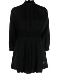 Prada - Pleated High-Neck Playsuit - Lyst