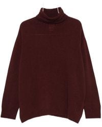 Alysi - Turtleneck Side-Slit Sweater - Lyst