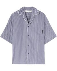 Palm Angels - Curved Logo-Print Striped Shirt - Lyst