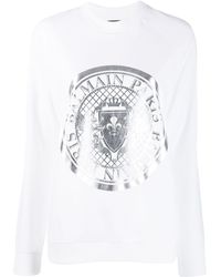 Balmain Sweat à logo - Blanc