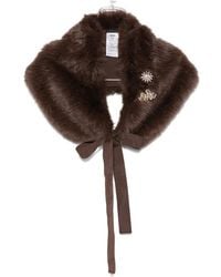 Liu Jo - Embellished Faux-Fur Scarf - Lyst