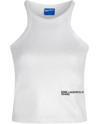 KARL LAGERFELD - Coated Ribbed Tank Top - Lyst