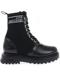 Moschino - Panelled Lace-Up Combat Boots - Lyst