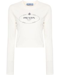 Prada - Logo-print Cotton T-shirt - Lyst