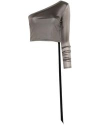 Rick Owens - Tops ,Grijs ,One-Shoulder Cropped Top - Lyst