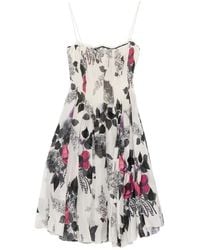Roberto Cavalli - Floral-Print Bustier Midi Dress - Lyst