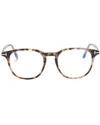 Tom Ford - Tortoiseshell-Effect Oval-Frame Glasses - Lyst