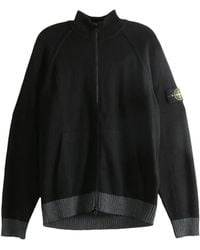 Stone Island - Logo-Patch Zip-Up Sweater - Lyst