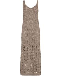 Brunello Cucinelli - Lace-Patterned Dress - Lyst