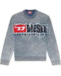 DIESEL - Felpa K-Fronzi Con Applicazione Logo - Lyst
