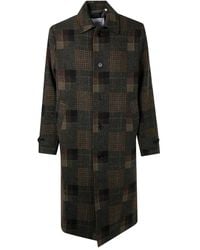 Les Deux - Checked Wool Coat - Lyst