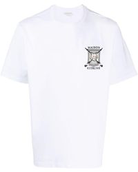 Maison Kitsuné - College Fox-embroidered Cotton T-shirt - Lyst