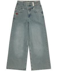 Aape By A Bathing Ape - Embroidered Wide-Leg Jeans - Lyst
