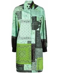 KENZO - Green Paisley-print Shirt Dress - Lyst