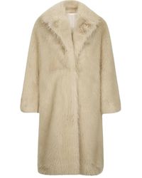 Liu Jo - Faux Fur Jacket With Three-Quarter Sleeves - Lyst