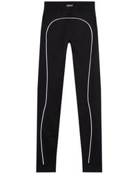 Off-White c/o Virgil Abloh - Logo-Print Panelled Leggings - Lyst