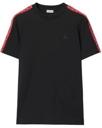 Burberry - Besticktes T-Shirt mit Check-Besatz - Lyst
