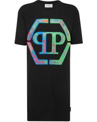 Philipp Plein - Logo-embellished Cotton T-shirt Dress - Lyst