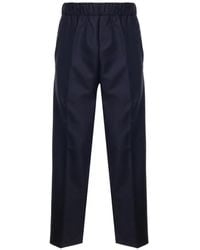 Giuliano Galiano - Noak Elasticated-Waistband Pressed-Crease Trousers - Lyst