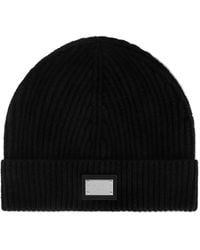 Dolce & Gabbana - Cashmere And Wool Hat With Branded Tag - Lyst