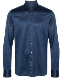 Canali - Classic-collar Cotton Shirt - Lyst