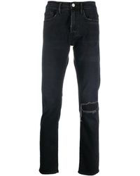 FRAME - Straight-leg Distressed Jeans - Lyst