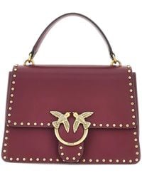 Pinko - Medium Love Birds Stud-Embellished Tote Bag - Lyst