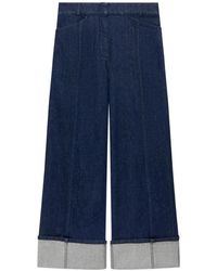 Another Tomorrow - Cuffed Seamed Jeans - Lyst
