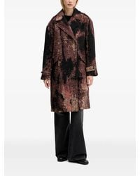 Desigual - Abstract-Pattern Double-Breasted Coat - Lyst